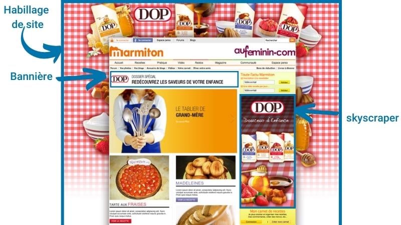 publicités display sur un site 