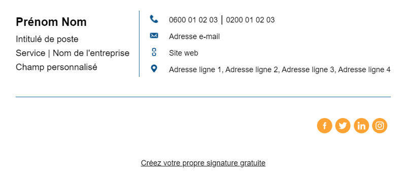 Exemple signature hubspot personnalisation couleurs