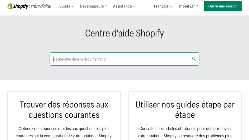 FAQ exemple Shopify