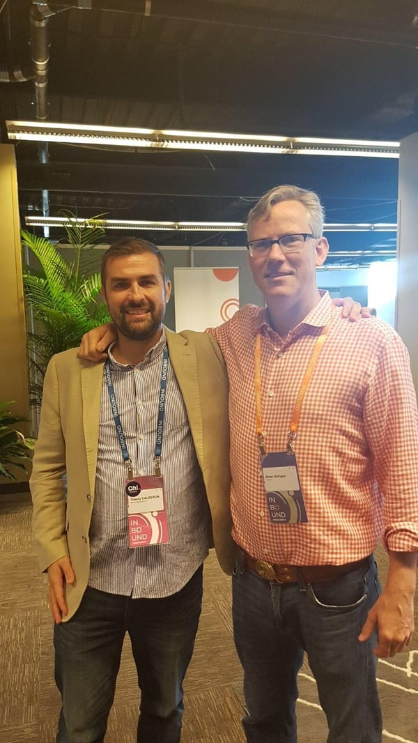 Inbound 17 , CEO Brian Halligan and Thierry Calderon Hubspot Partner from Reunion Island