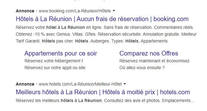 annonce google type de publicite