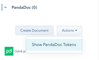 pandadoc hubspot show pandadoc tokens