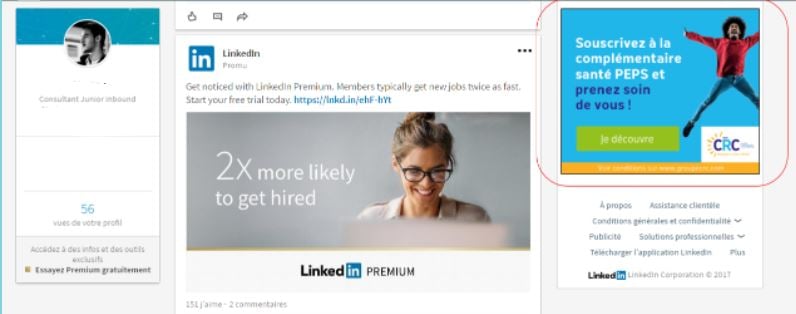 publicité Linkedin entreprise