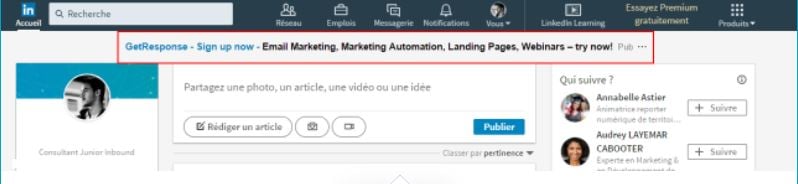 publicité Linkedin