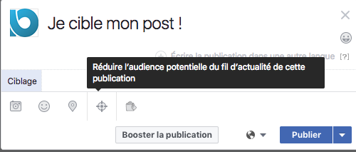 cible mon post facebook