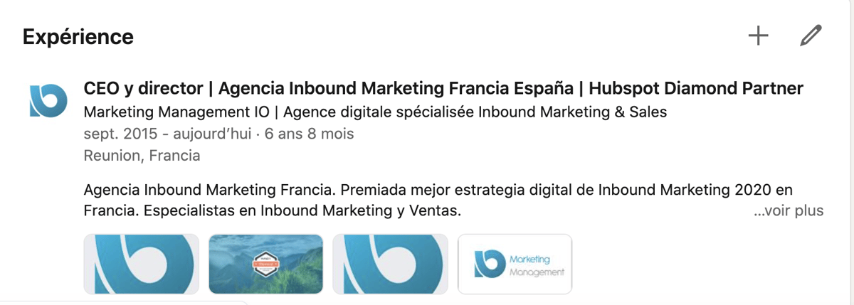 profil linkedin espagnol