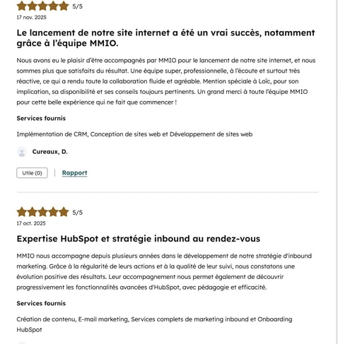 avis client hubspot