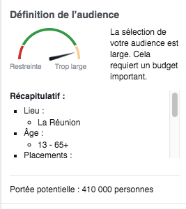 Définition de l'audience facebook