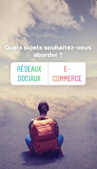 stratégie de contenu instagram stories sondage 2 